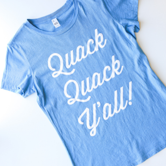 Women' Bundle Charleston Duck Hat and Quack Quack Y'all T-Shirt Logo